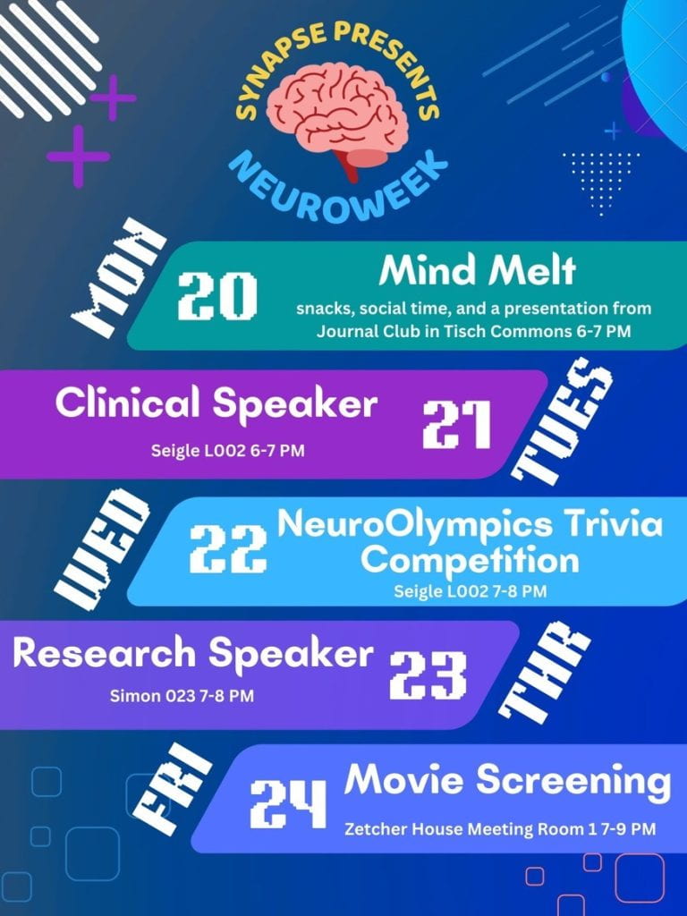 2023 neuroweek calendar of events flyer